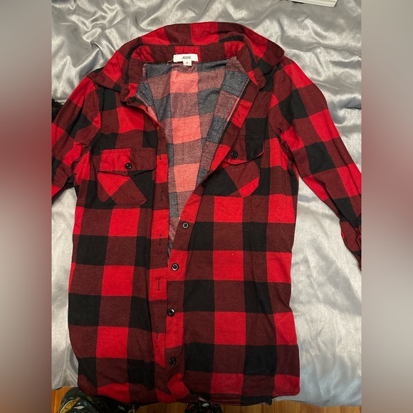Ardene Red Plaid Long Sleeve - Picture 2 of 9